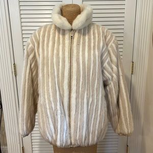 Natural Denmark Mink & Leather Bomber Jacket